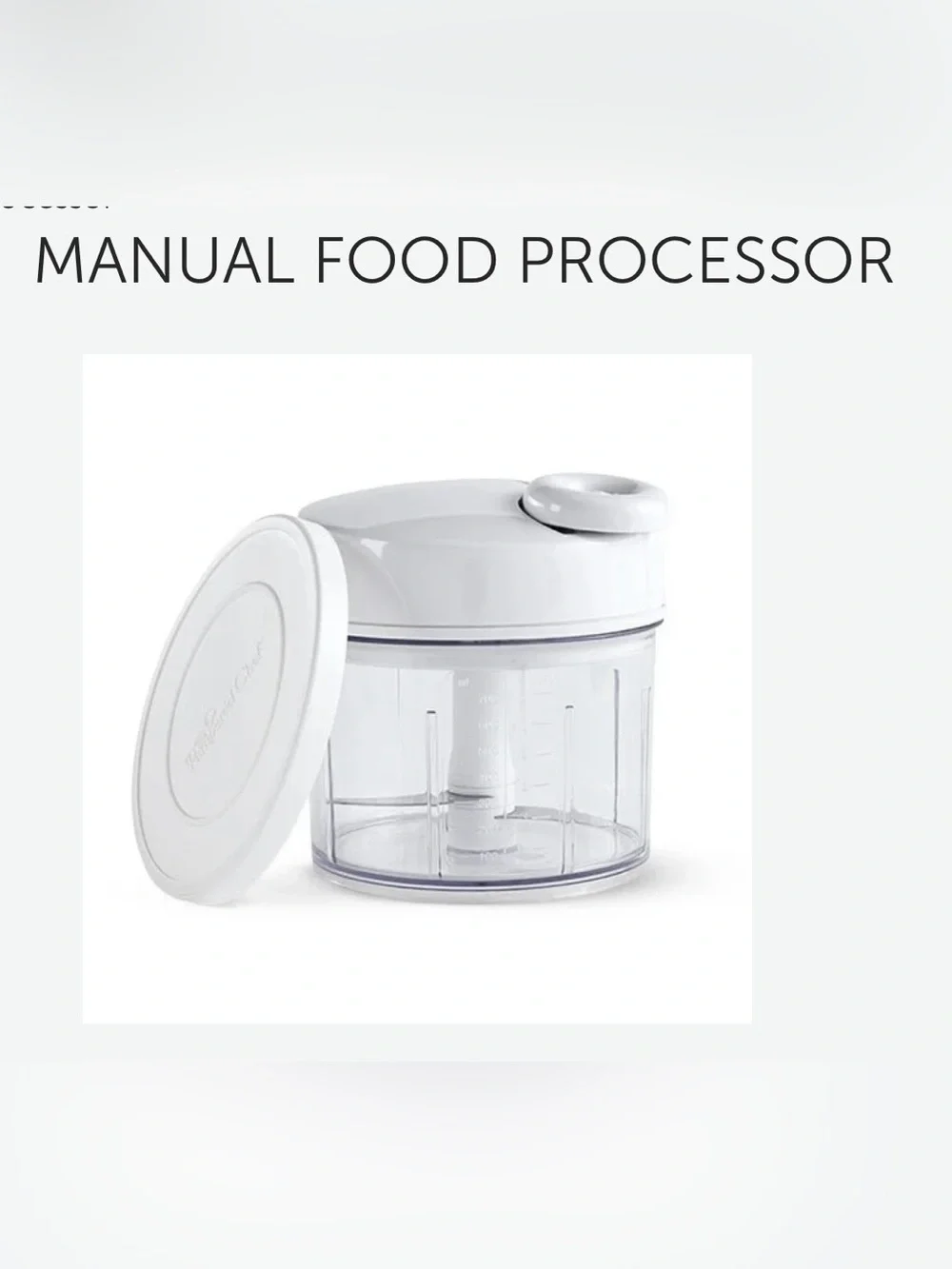 NIB PAMPERED CHEF 3 C MANUAL FOOD PROCESSOR WITH PUMP HANDLE & STORAGE LID #2581